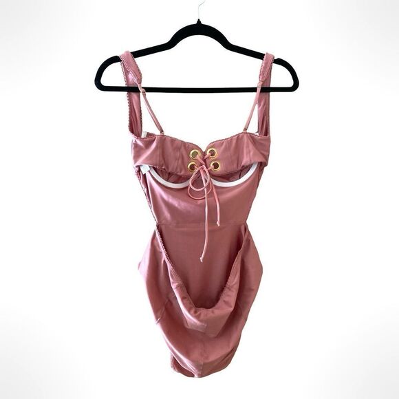 Tularosa Aura One Piece Swimsuit Dusk Rose pink Revolve Bathing Swimwear Sz L - Picture 12 of 13